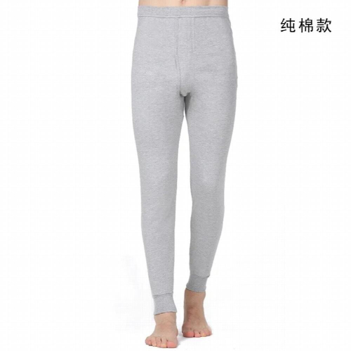 Men Winter Thermal Pants Pure Cotton Leggings Thin Solid Long Johns Warm Thick Pants