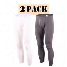 2Pack Mens Compression Tight Leggings Sports Male Gym Fitness Jogging Pants Mens Long Johns Underwear Pants Soft Sleep Bottoms