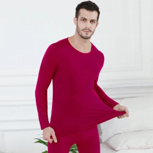 Long Johns Men Thin Solid Basic Thermal Underwear Fitness Underpants and Undershirts Thermo Elastic Tight Sets