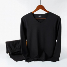 Fanceey Seamless Thermal Underwear Men Compression Underwear Set Thickeness V Neck Long Johns Winter Mens Cotton Underwear
