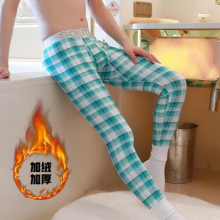 Mens Warm Pants Plus Velvet Padded Leggings Cotton Thermal Underwear Men Long Johns