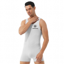 Men Round Neck Sleeveless Bodysuit One-piece Athletic Wrestling Boxers Solid Jumpsuit Leotard Workout Sport Nightwear