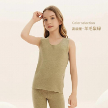 Children S Thermal Vest Autumn Autumn Wear Wool Silk Plant Antibacterial Dralon Heat Storage Boys And Girls