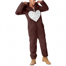 Flight Suit Men Artificial Wool Long Sleeve Pajamas Casual Solid Zipper Loose Hooded Jumpsuit Pajamas Men Summer Jumpsuits