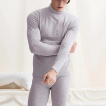 2pieces/set Arrival Autumn Winter Men Thermal Underwear Set Solid Warm Pullover Tops and Pants Set Male Clothing