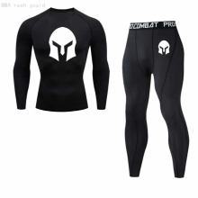 Mens Thermal Underwear Set Sports Compression Tights Warm Base layer Winter Long johns MMA Compression Sport suit Mens 4XL
