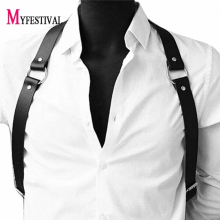 Bdsm Leather Shoulder Harness Belt Men Gay Muscle Chest Bondage Strap Exotic Buckle Tank Belt Body Belt Cage Harness Fetish Wear