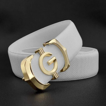 High g mens belt leather belt casual Cowskin solid smooth buckle Waistband ceinture homme