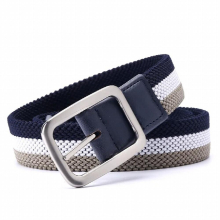 The Newest Gentleman Belt Without Holes Mens Elastic Reversible Belt With Mixed Stretch Woven Canvas Belt