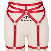 Jade Green Garter Belt Thigh Bondage Plus Size Sexy Underwear Stockings Suspender Summer Bikini Punk Goth Metal Ring Harness
