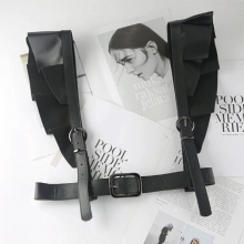 Punk Goth Leather Belt Women Straps Bust Belt Body Bondage Leather Bra Chest Harness for Women Garters Sexy Waist Belts
