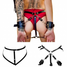 Bdsm Sex Belts Sexy Leather Harness Women Goth Stocking Thigh Body Bondage UnderwearBdsm Erotic Handcuffs Suspender Punk Garter