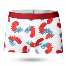 Youth Man Cartoon Underwear Modal Middle Waist Seamless Breathable Soft Male Boxers Little Dinosaur Print Underpants