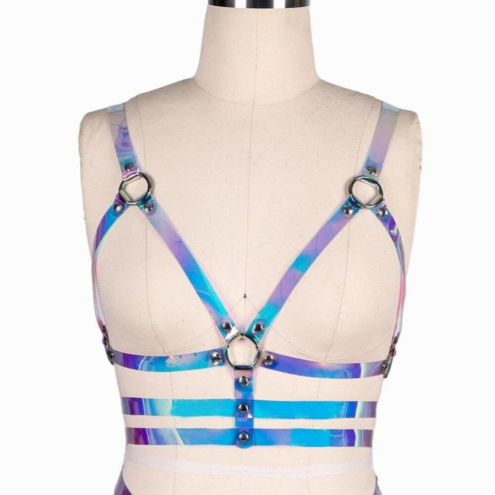 Multicoloured Laser Body Buttocks Bondage Belts Harness Leather Harness Women Suspenders Punk Garter Belt Sexy Lingerie Stockings Belt