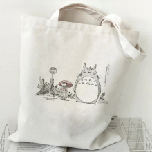 (SB51-24, 40x42cm 15.8x16.54IN) Japanese Anime Totoro Shopper Bags for Women Resuable Tote Bag Harajuku Large Capacity Shopping Bag Japanese Anime Printing