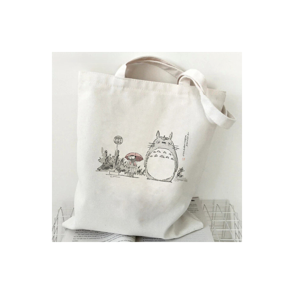 (SB51-24, 40x42cm 15.8x16.54IN) Japanese Anime Totoro Shopper Bags for Women Resuable Tote Bag Harajuku Large Capacity Shopping Bag Japanese Anime Pri