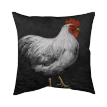 20 x 20 in. Grey Rooster 2-Double Sided Print Indoor Pillow