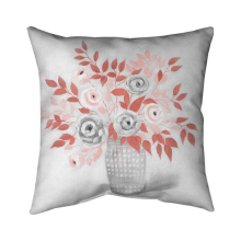 26 x 26 in. Coral Flower Illustration-Double Sided Print Indoor Pillow