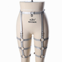 Elasticity Body Harness Harajuku Tight Leg Harness Bondage Suspender Strap Belts Women Punk Heart Sexy PU Leather Garter Belt