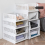 Living And Home (33.5cm W x 43cm D x 14cm H) Folding Stackable Wardrobe Storage Basket Cupboard Tabletop Organiser 6
