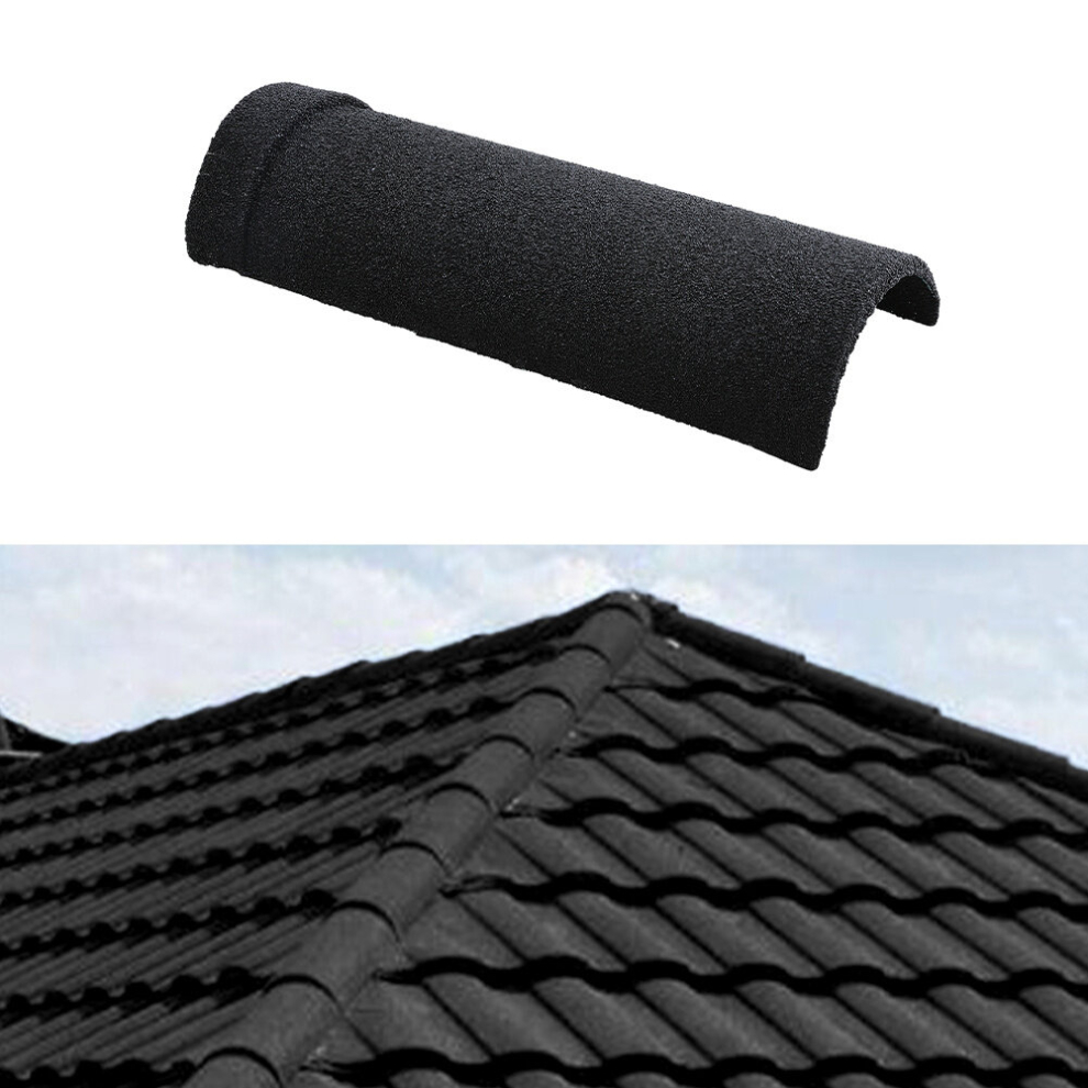 (Black) Half Round Ridge Tile Stone Coated Metal Roofing 10pcs