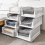 Living And Home (33.5cm W x 43cm D x 18.5cm H) Folding Stackable Wardrobe Storage Basket Cupboard Tabletop Organiser 1