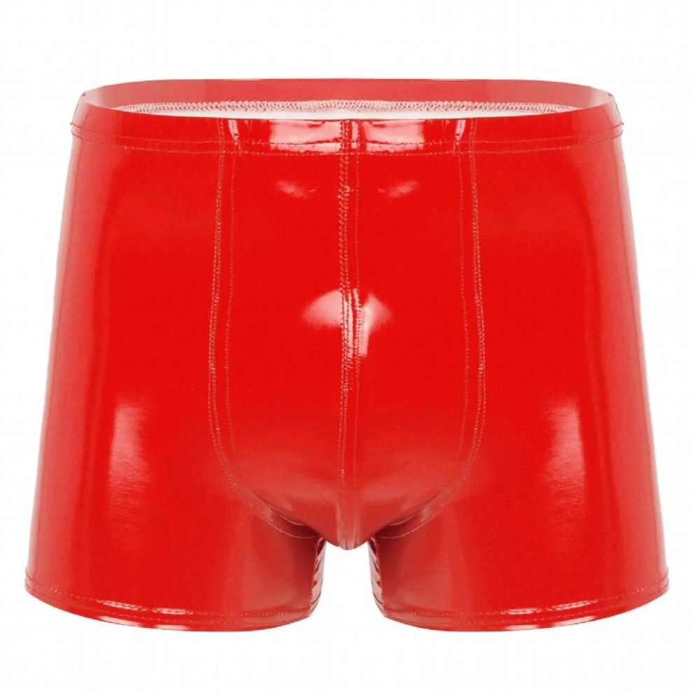 Multicoloured Mens Boxers Pants Wet Look Patent Leather Shorts Bulge Pouch Underwear Nightclub Lingerie Clubwear Dancing Pants Costumes