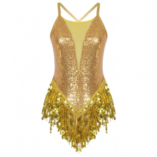 Womens Sparkly Sequins Fringed Leotard Bodysuits Jumpsuits Latin Jazz Moden Contemporary Dance Stage Performance Costumes
