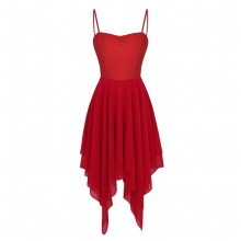 Womens Femme Ballet Ballroom Lyrical Dance Dress Spaghetti Strap Sleeveless Gymnastics Leotard Dance Competition Dress