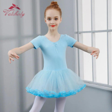 Ballet Tutu Dress Girls Pretty Bow Dance Clothing Kids Training Princess Skirt Costumes Gymnastics Leotards