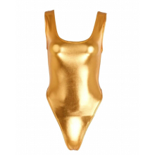 Women Solid Patent Leather Sleeveless Ballet Dancewear Gymnastics Leotard High Cut Sexy Bodysuit Swimsuit Dance Costume