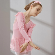 Long Sleeve Dancewear for Girls, Cotton Dance Dress ,Toddler Stage Performance Dress, Kids Tutu Dress,Lovely Dance Skirts