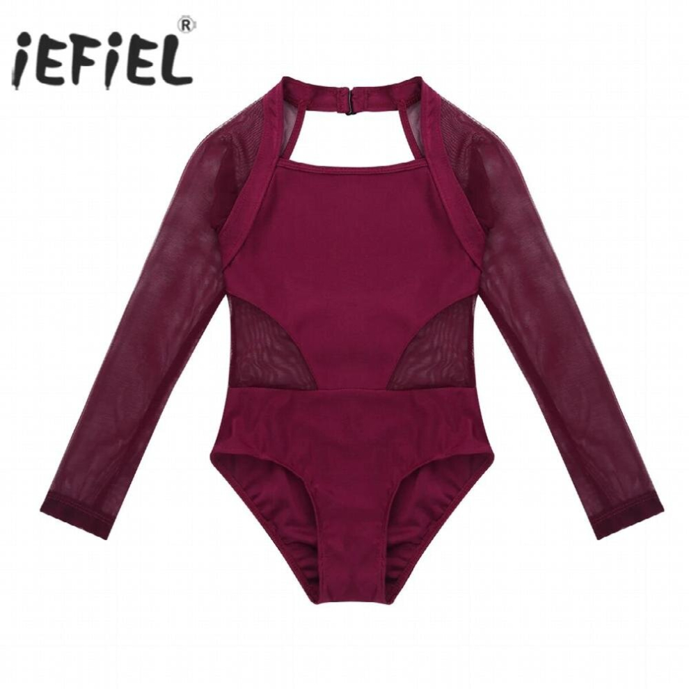 Kids Girls Fancy Costumes Cutout Back Splice Tutu Ballet Dancewear ...