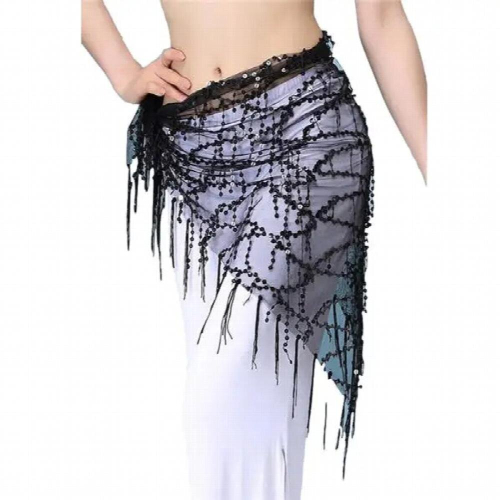 16 Colors Belly Dance Clothes Accessories Stretchy Long Tassel Triangle