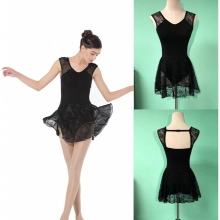 Ballet Dance Leotards Adult High Lace Dance Skirt Costume Women Ballet Gymnastics Leotard Bodysuit