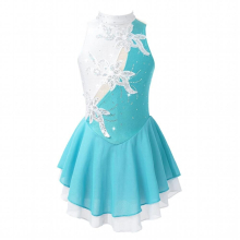Kids Girls Ballet Tutu Dance Dress Sleeveless Round Neckline Sequins Dress Floral Decorated Hollow Back Dance Party Dress