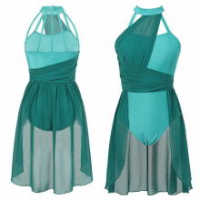 Women Sleeveless Ballet Dance Dress Gymnastics Leotards Figure Skating Dress Stage Contemporary Lyrical Dance Ballerina Costumes