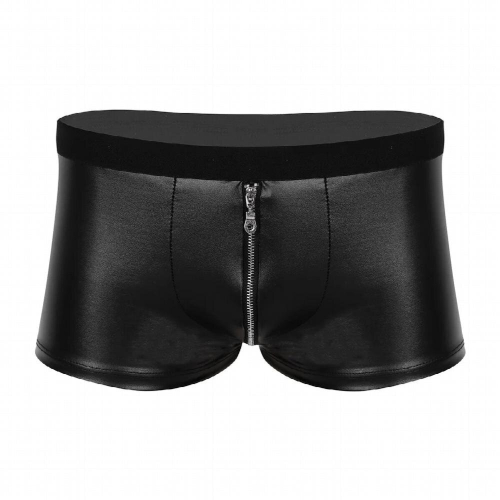Multicoloured Mens Sexy Lingerie Panties Faux Leather Zipper Jockstraps Bulge Pouch Gay Sexy Clubwear Boxer Shorts Underwear Underpants