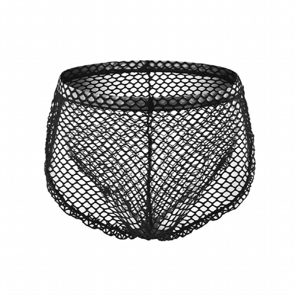 M-3XL Sexy Mesh Mens Panties Hollow Side Split Boxers Shorts Open See Through Erotic Lingerie Temptation Low-Waist Underpants