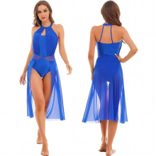 Women Ballet Dance Long Dress Adult Ballet Tutu Leotard Modern Ballroom Contemporary Lyrical Dance Stage Performance Costumes