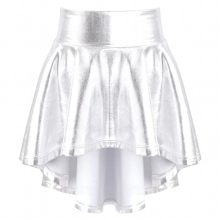 Kids Girls Metallic Skater Skirt Ballet Dance Modern Latin Jazz Stage Performance Athletic Skirts Dancewear Costume