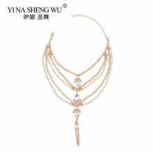 Sexy Multilayer Claw Chain Foot Chain Rhinestone Belly Dance Accessories Anklet Crystal Water Drop Pendant Beach 1pc