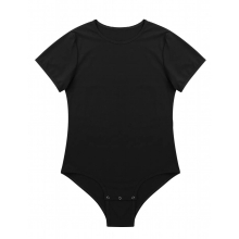 Mens Adults One Piece Jumpsuit Thong Lingerie Short Sleeves Press Crotch Cotton T-shirt Leotard Bodysuit Romper Pajamas