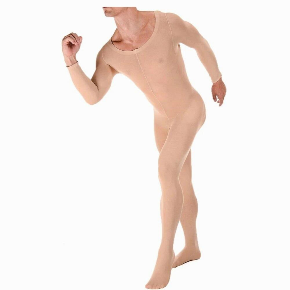 Plus Size Sexy Men Body stockings Transparent Bodysuit Pantyhose Open Sheath Sleeve Tight Stocking Crotch Close Erotic Lingerie