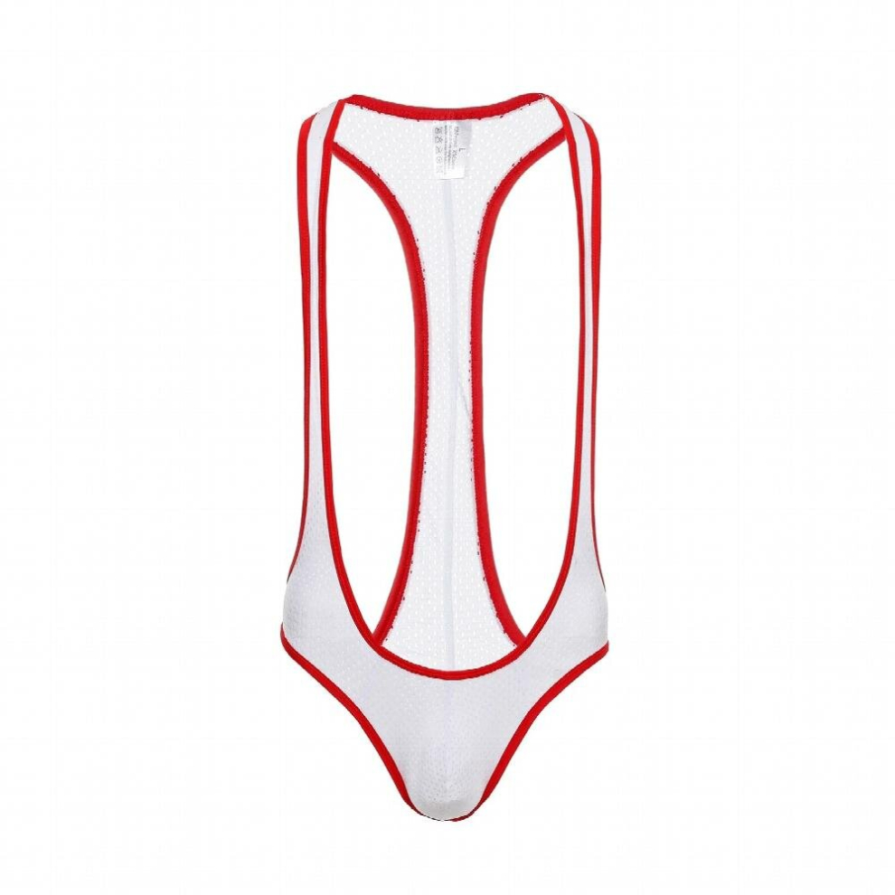 Mens Sexy Bodysuit Bulge Penis Pouch U Convex Jumpsuit Backless Open Butt Suspender Undershirt Exotic Lingerie