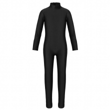 Boys Girls Ballet Leotards Gymnastics Costume Long Sleeve Zipper Mock Neck Full Length Bodysuit Jumpsuit Dance Training Wear