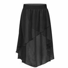 Kids Teens High-Low Elastic Waistband Chiffon Skirt Children Girls Ballet Tutu Latin Jazz Stage Lyrical Dance Costumes