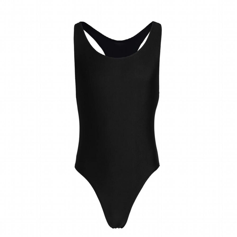 Black Men Sexy One Piece Stretchy Mankini Bodysuit Leotard Thong Singlet Nightwear With Bulge Pouch Male Erotic Lingerie Underwear