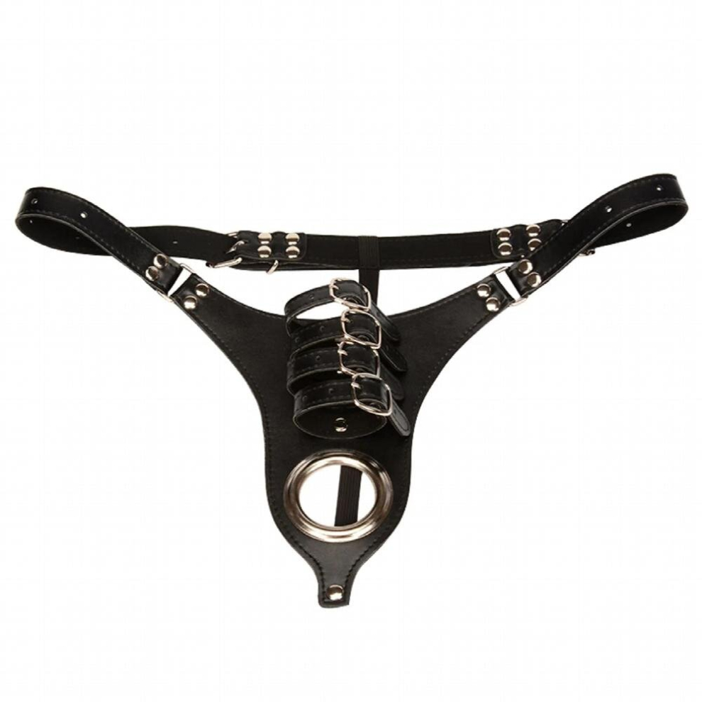 Multicoloured Men Sexy Jockstraps Gay Underwears Erotic Men Temptation Sexy Pu Leather Thongs With Penis Rings Lingerie G-String