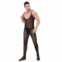 Spandex Stitching Jumpsuits Romper Wrestling Full Body Mesh Smooth Jumpsuits Men Strengthy Zentai Suits